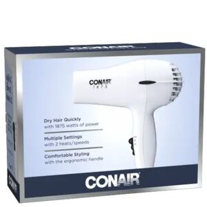 Conair Mid-Size Dryer, ,1875 Watts, 2 Heat/Speed Settings,Lightweight Design-NEW